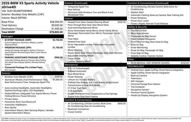 2026 BMW X5 sDrive40i