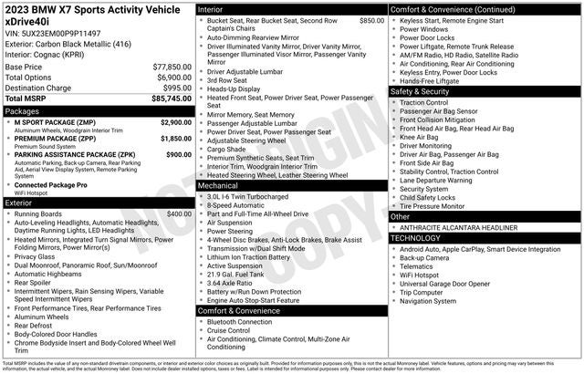 2023 BMW X7 xDrive40i