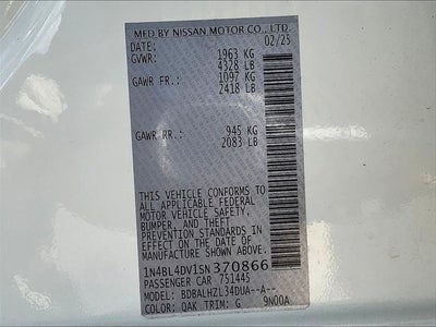 2025 Nissan Altima 2.5 SV