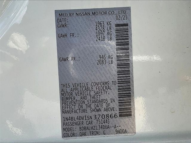 2025 Nissan Altima 2.5 SV