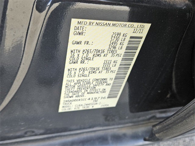 2012 Nissan Frontier SV