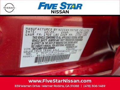 2025 Nissan Versa 1.6 SR