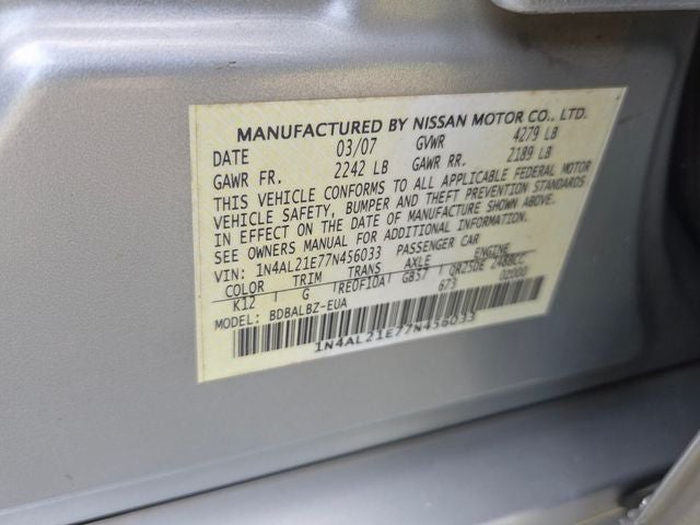 2007 Nissan Altima 2.5 SL